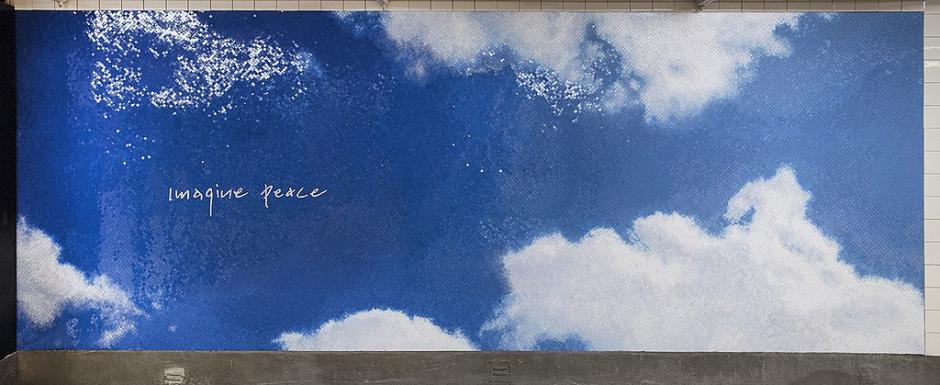 Yoko Ono, Sky (2018). Ceramic mosaic installation in the 72nd St. B/C Station. New York, NY